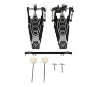 Pedal de Batería Doble, Pedal de Contrabajo, Potente Golpe, Tensión Ajustable, Antideslizante, bajo, Pedal de Batería de Jazz para Batería y Batería Electrónica (Negro)