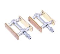Pedal de Bicicleta Vintage de Aluminio, Plataforma Ancha, Pedal de rodamiento Ligero, Compatible con Bicicleta de Carretera MTB(Gold)