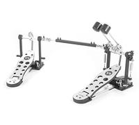 Pedal de Bombo DPD-800-V4 modelo de doble tubo, maza de doble cara, negro rugoso, 2 bases de aluminio