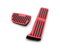 Pedal de coche compatible con RAV4 para XA50 2019 2020 2021 2022 2023 2024, pedales de freno de gas, reposapiés, almohadillas antideslizantes (reposapiés rojo) (AT 2 piezas rojas)