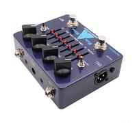 Pedal de distorsión de graves para práctica silenciosa, con ecualizador activo de 6 bandas y salida de auriculares, preamplificador de sobremarcha de metal, con salida directa y Sim de gabinete para