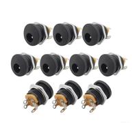 Pedal de efecto de guitarra DIY DC Jack Socket 10-Pack | Ideal para pedales de efecto DIY, para entrada de potencia del amplificador, instrumento para modificación