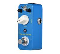 Pedal de efecto overdrive estilo Blue Blues para guitarra con 2 modos Bright Fat bypass verdadero carcasa metal completo perillas ajuste volumen y tono indicador LED bajo