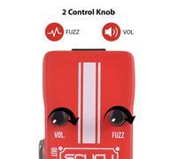 Pedal de efectos de fuzz para guitarra SCURU VOL/FUZZ Sonido versátil DC 9V Interfaz de entrada/salida