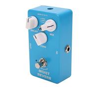 Pedal de Efectos para Guitarra Eléctrica, Reverb Ajustable con 3 Modos, Metal Azul, Compacto - Sonidos Studio, Church y Plate, Control Fácil para Músicos
