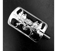 PEDAL DE ESTRIBERA CON FORMA DE CRUZ DE ZOMBIE HASkulle, CRUZ DE ALETA, CROMADO, COMPATIBLE CON HARLEY DAVIDSON 1987-2014, DYNA V-ROD, CVO, SOFTAIL, PARA MOTOCICLETA