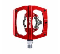 Pedal de grava - MTB plato interruptor automático o estándar aluminio CNC rojo