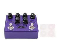 Pedal de guitarra Efecto Reverb y Delay digital 2 en 1, Metal Púrpura - Real Bypass Profesional, 600ms de Delay y 6 Controles Ajustables; para Escenario y Estudio