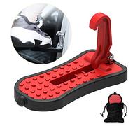 Pedal de la Puerta del Coche, NATGIC Degraus e Escadas para Caravanas Forma de U Pedal Multifuncional Pedal de la Puerta con Martelo de Segurança para SUV, RV, Veículo Todo-o-Terreno (16cm, Rojo)