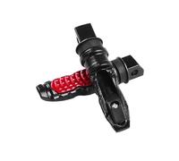 Pedal de pasajero trasero motocicleta, 2 piezas, reposapiés aluminio universal 8 mm, estribo para scooter, pedal Estriberas(Red)