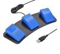 Pedal de pie óptico digital iKKEGOL USB, interruptor de pedal USB, control de juego, interruptor de pie programable de 3 teclas, teclado de mouse para videojuegos, transcripción iKKEGOL (pedal triple)