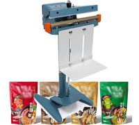 Pedal de pie sellador de impulso, patas de aluminio, sellador térmico de bolsa de Mylar, tiempo de sellado 0.2-2S, ancho de sellado 5 mm, longitud del sello 800 mm