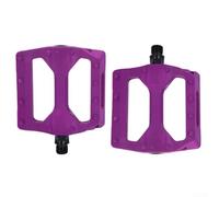 Pedal de plástico de nailon para bicicleta de montaña, cuerpo de nailon ligero con doble rodamiento para un mejor rendimiento (morado)
