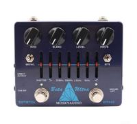 Pedal de preamplificador de distorsión de graves con conector de auriculares Active Eq Plus de 6 bandas para silencio para sesiones y salida directa con SIM de cabina púrpura (azul)