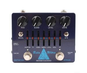Pedal de preamplificador de distorsión de graves con conector de auriculares Active Eq Plus de 6 bandas para silencio para sesiones y salida directa con SIM de cabina púrpura (azul)
