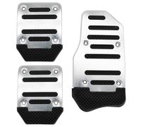 Pedal del acelerador del coche Cubierta Antideslizante Universal Kit Almohadilla Pedal Freno Manual Gas Automático Piezas Repuesto Para Accesorios Coche Aluminio Pedal Acelerador Almohadilla(Silver)