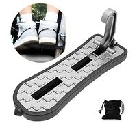 Pedal dobrável para Porta de Carro, NATGIC Alargado Degraus e Escadas para Caravanas Forma de U Pedal Multifuncional Pedal de la Puerta con Martelo de Segurança para SUV, RV (21.5cm, Plata)