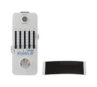 Pedal Ecualizador Gráfico de 5 Bandas para Bajo, Metal Plateado, Control de Ganancia ±18dB - Diseño Compacto, Material Metálico Duradero, Para Músicos y Técnicos de Audio