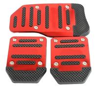 Pedal Embrague Freno Para 3 Piezas Cubiertas Antideslizantes Para Pedales Transmisión Manual Aleación Aluminio Rojo Azul Plateado Repuesto Para Automóviles Acelerador(Red set)