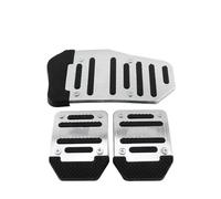 pedal freno y acelerador cubierta 3 Piezas Universales De Carreras Antideslizantes Para Pedal Freno Y Acelerador Automático Aluminio Foot Rest Pedal Cubierta(Silver Set)