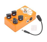 Pedal Overdrive para guitarra eléctrica SustVita con diseño True Bypass con controles de ganancia, volumen, agudos y graves alojados en una carcasa compacta de aluminio para dar