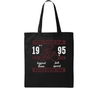 Pedal Pusher Club 1995 Born to Ride - Bolsa de algodón ecológico natural, color negro, Black, Talla única