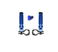 Pedal Reposapiés plegables para motocicletas, ciclomotores y scooters Pedales universales de aluminio con abrazadera 22-27 mm(Blu)