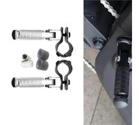 Pedal Reposapiés plegables universales para motocicletas, ciclomotores y scooters con abrazadera de 30-35 mm aluminio(Silver)