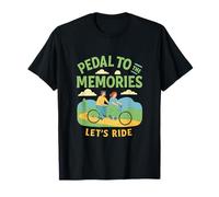 Pedal to The Memories Tandem Bike Graphic Cycling Novedad Camiseta