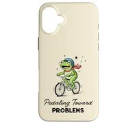 Pedaleando hacia Problemas Ciclista Rana Auto Sabotaje Meme Carcasa para iPhone 16 Plus