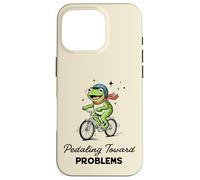 Pedaleando hacia Problemas Ciclista Rana Auto Sabotaje Meme Carcasa para iPhone 16 Pro