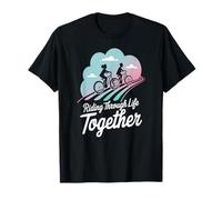 Pedaleando Juntos en la Vida Unión Camino Amor Camiseta
