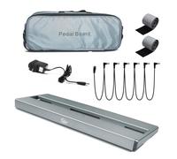 Pedalera para guitarra eléctrica con bolsa de transporte, 1 cable de cadena margarita de 1 a 6 vías, 2 ganchos y bucles con respaldo calcomanía, adaptador de corriente de 9 V de EE. UU. - aleación de