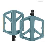 Pedales anchos de nailon para bicicleta de montaña con pasadores de agarre de doble cara, reflectores en ambos lados y rodamientos sellados para una experiencia de ciclismo suave (azul claro)