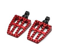 Pedales antideslizantes Ajuste Pedal de clavijas de pie motocicleta anchas universales Compatible con Harley Reposapiés delanteros para piloto(Red A)