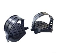 Pedales antideslizantes para bicicleta estática con correas ajustables y plataforma de pie ancha, compatibles con bicicletas roscadas de 9/16 pulgadas y 1/2 pulgadas, diseñados para ciclismo suave (9