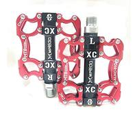 Pedales Bicicleta Ligeros Bicicleta de Pedales MTB BMX Sellado 3 Teniendo Pedal Cleats Clavijas Bicicletas aleación Aluminio Carretera montaña Ciclo Antideslizante Ciclismo Accesorios(Red)