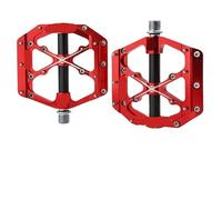 Pedales Bicicleta Pedales de Bicicleta 3 rodamientos MTB Aluminio for montaña y Carretera, Plataforma, Accesorios Ciclismo(X12-red Black)