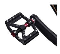 Pedales Bicicleta,Pedales MTB Pedal De Bicicleta MTB Camino La Pedales Plataforma Púrpura Aleación Aluminio 3 Rodamiento Sellado Ultraligero Bici(Black)