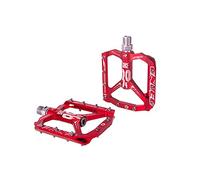 Pedales Bicicleta,Pedales MTB Pedal Ultraligero de Bicicletas Todo MTB Bicicleta montaña Pedal del cojinete Material Aluminio Pedales(Red)