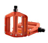 Pedales Bicicleta,Pedales MTB Plataforma de Nylon Bicicletas Pedales Ultraligero Plana la Bici montaña for 9/16 '' Ciclismo sellados rodamientos DU(Orange)