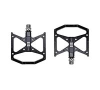Pedales Bicicleta,Pedales Plataforma MTB Pedales de Bicicleta montaña pie Plano Ultraligero MTB CNC Aleación Aluminio Sellado 3 Rodamiento Anti resbalón(Black)