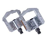Pedales Bicicleta,Pedales Plataforma MTB Pedales de Bicicleta Plegables MTB Montaña Carretera Bicicleta Aluminio Pedal Plegado Piezas(Silver)
