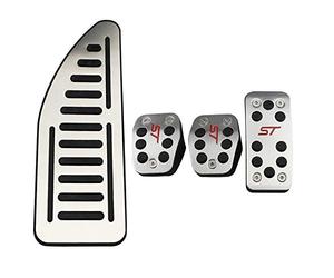 Pedales Coche,Pedal Coche Cubiertas De Pedales De Coches De Acero Inoxidable Uso apto para Ford Focus 2 3 4 MK2 MK3 MK4 Kuga Escape RS ST 2005-2020 Pedal De Freno De Gas De Embrague(MT With Rest)