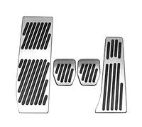 Pedales Coche Pedal de automóvil, uso en forma para BMW 3 Serie E30 E36 E39 E46 E87 E90 E91 E92 E93 X1 X3 X4 Z4 M3 AT MT Negro plata (Color : Silver 4pcs For MT)
