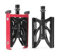 Pedales con soporte, soporte plegable para bicicleta, aleación de aluminio, 2 DU + rodamiento de bolas, color negro