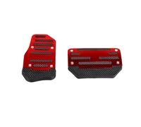 Pedales Cubierta Juego 2 Pedales Universales Aluminio Coche con Transmisión Automática Freno Acelerador Reposapiés Accesorios Interiores(Red)