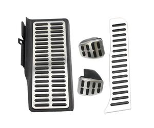 Pedales De Acero Inoxidable Compatibles Con Jetta MK6 2012-2017 LHD, Cubierta Compatible With Pedal Combustible Y Acelerador, Almohadillas Compatible With Reposapiés(MT withRest)