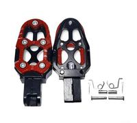 Pedales de aleación de aluminio - Juego de 2 clavijas traseras antideslizantes en ángulo sintonizable para la mayoría de motocicletas (rojo/azul/negro/plateado) (rojo)