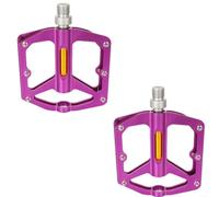 Pedales de aleación de aluminio para bicicleta de montaña con plataforma resistente y rodamientos sellados, seis tacos seguros para un mejor agarre y control durante los paseos (rosa)
